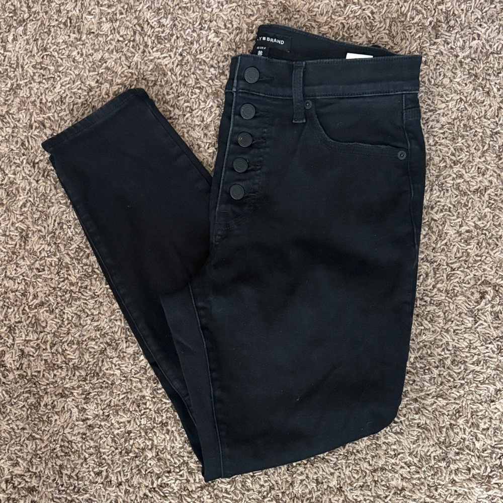 Lucky Brand Black High Rise Button Fly 8/29